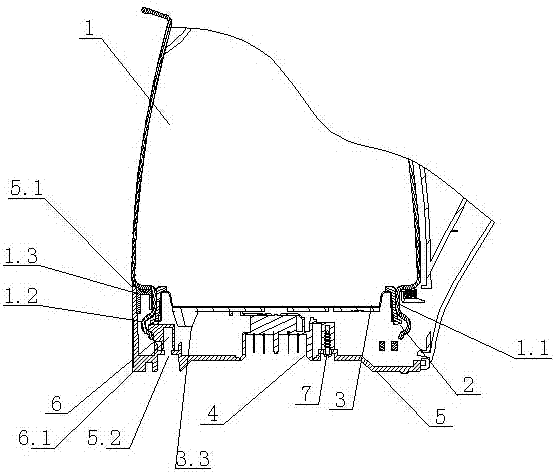 Sealed and fixed structure of glass kettle and its assembly method