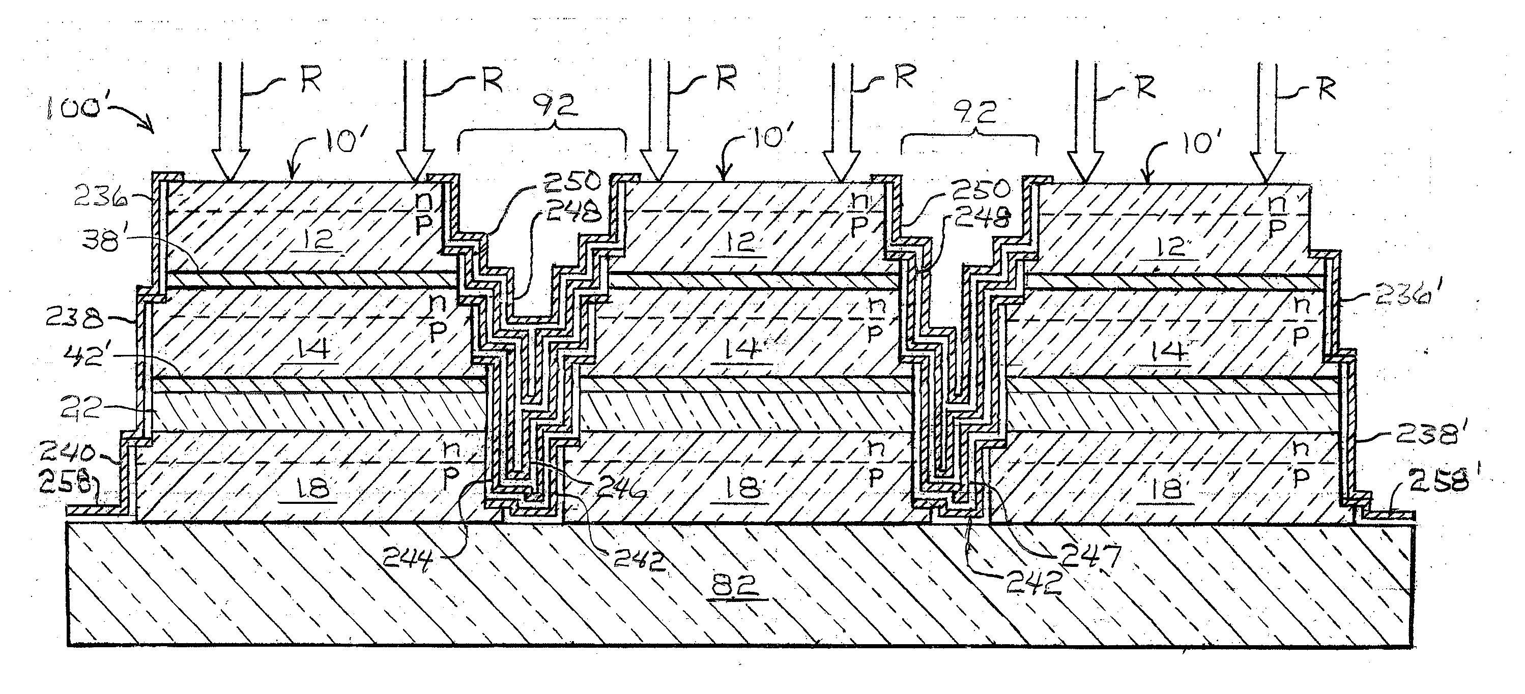 High-Efficiency, Monolithic, Multi-Bandgap, Tandem, Photovoltaic Energy Converters