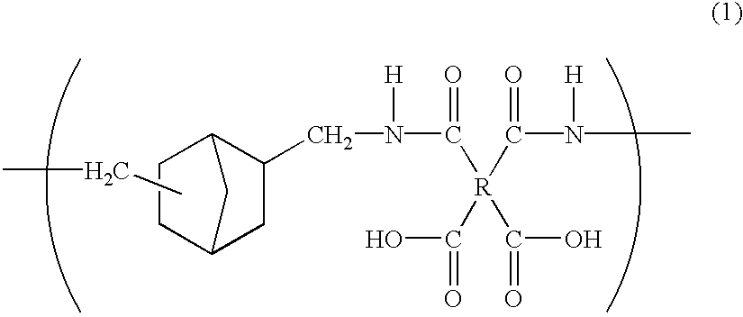 Polyamic acid, polyimide, process for producing these, and film of the polyimide