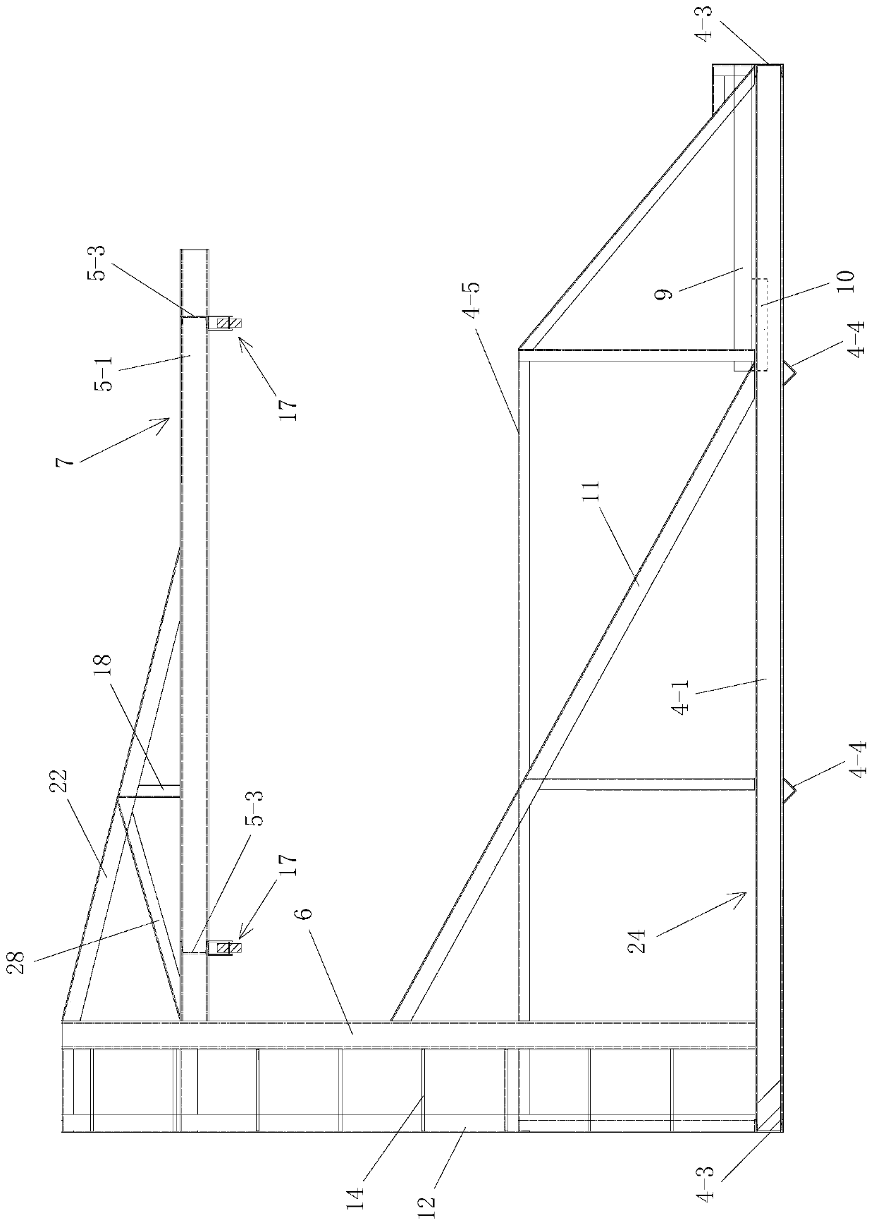 Movable cantilever hanging basket for steel box girder construction and construction method