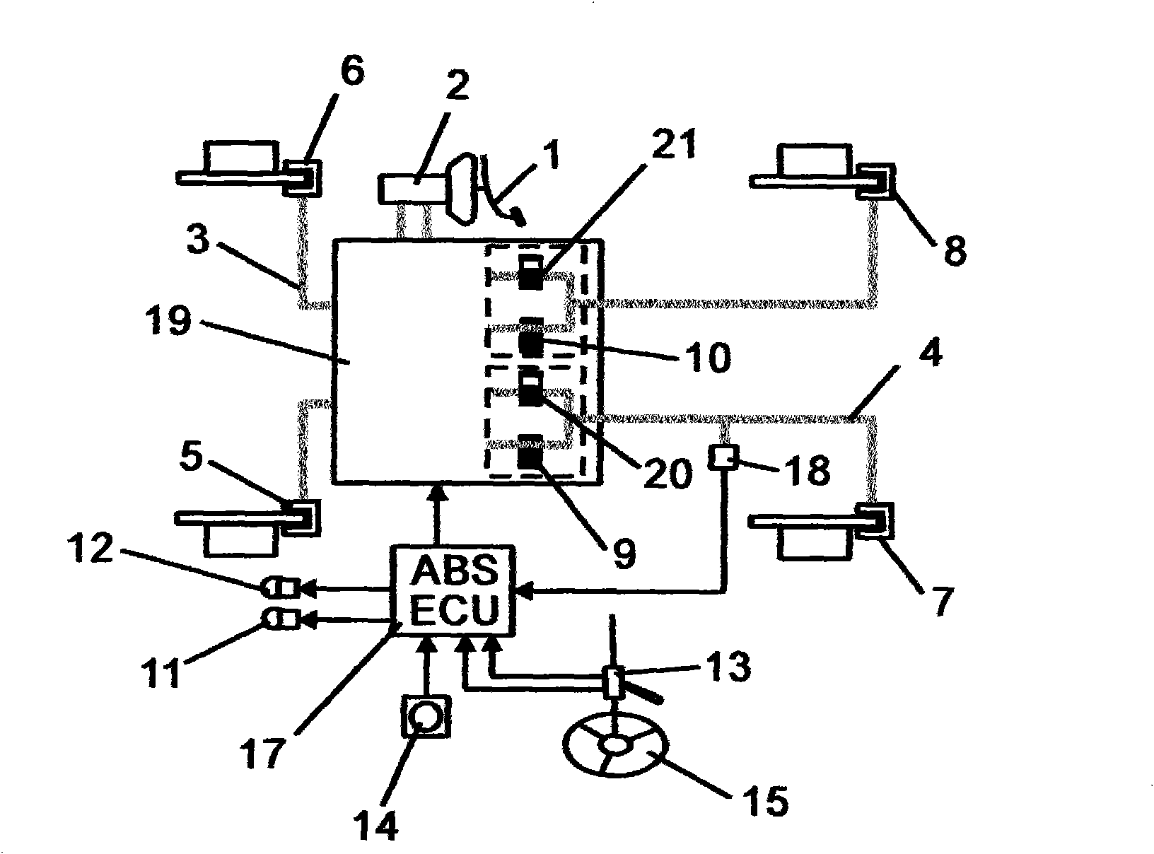 Brake system having small turn radius