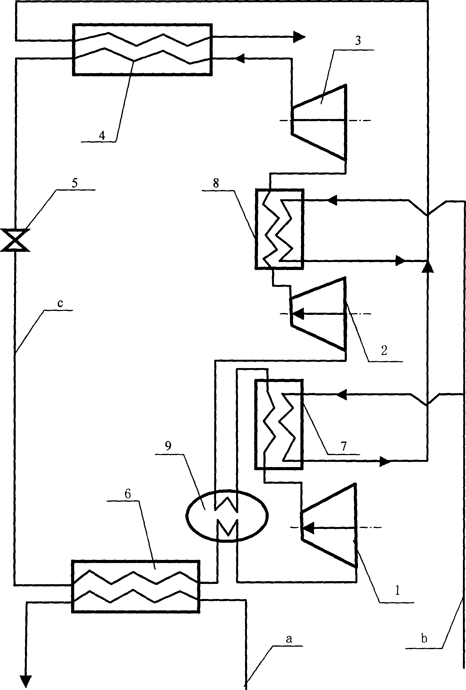 Steam compression heat pump using water as working medium