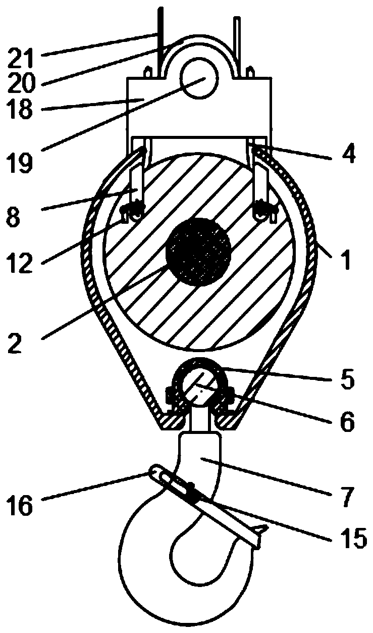 Crane anti-falling protection lifting hook