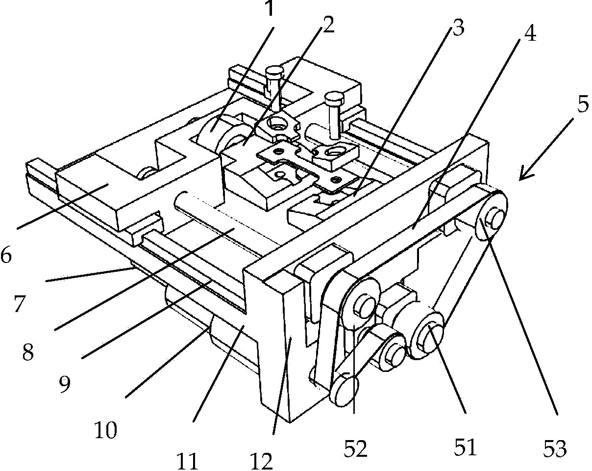 Synchronous radiation X-ray diffraction in-situ stretching device and application method thereof