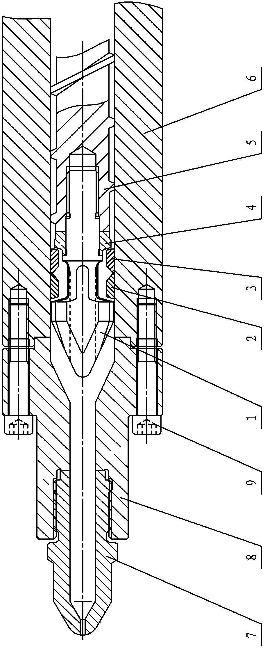 Gum sealing check structure of injection molding machine