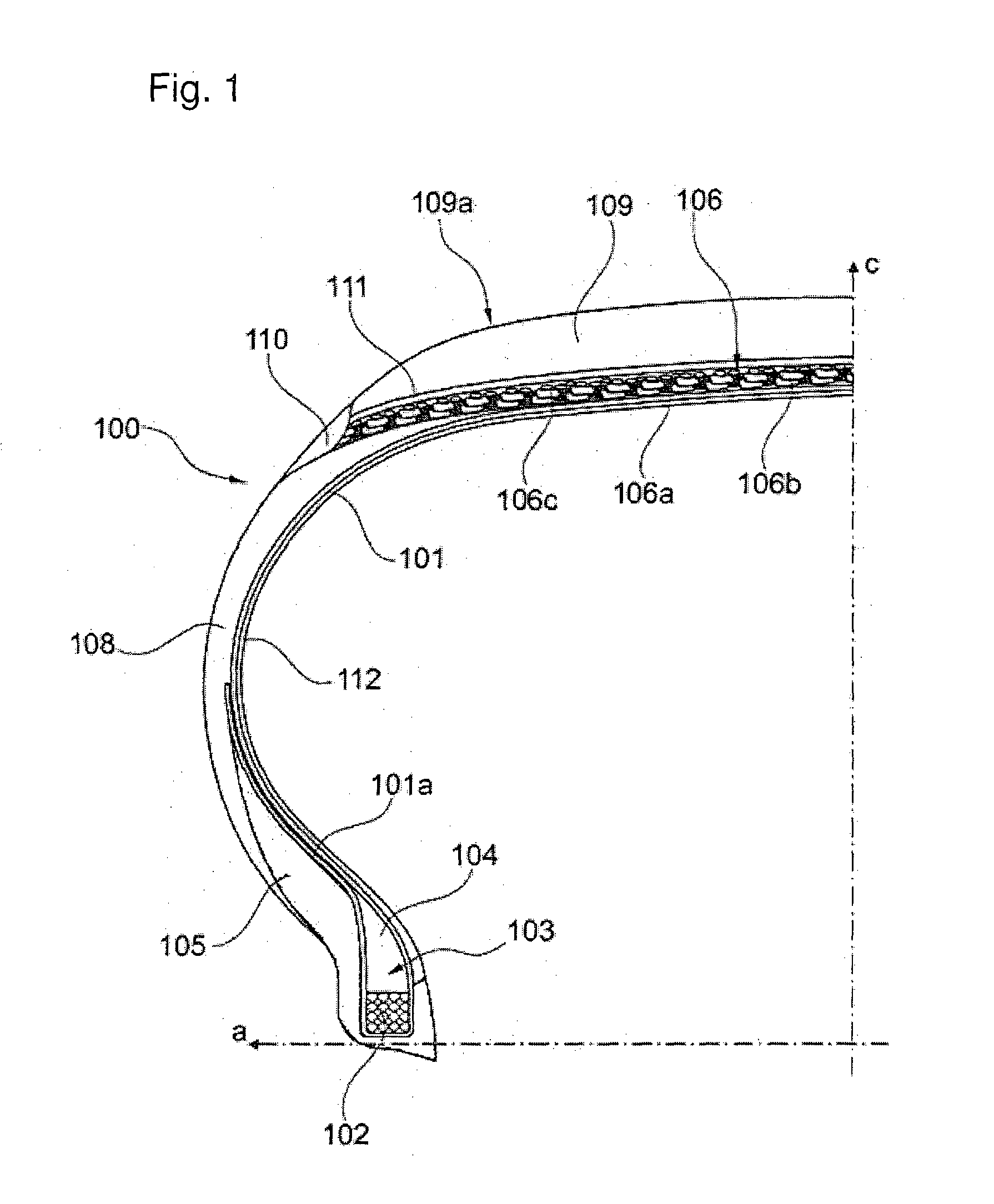 Tire for vehicle wheels