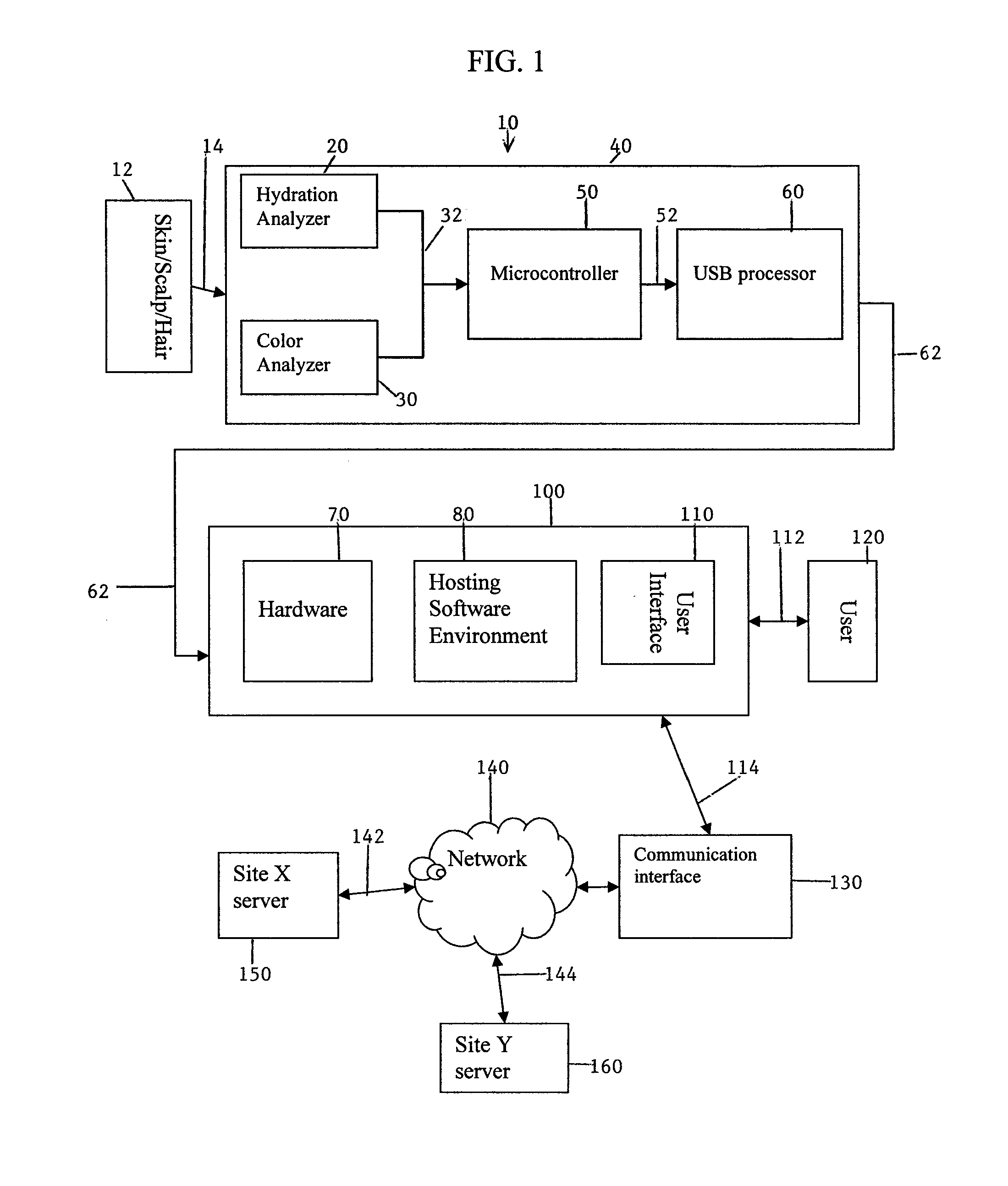 Device and system for evaluating condition of skin, scalp and hair