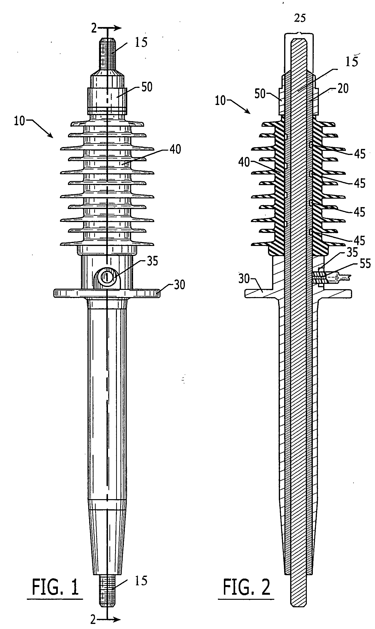 Apparatus bushing with silicone-rubber housing