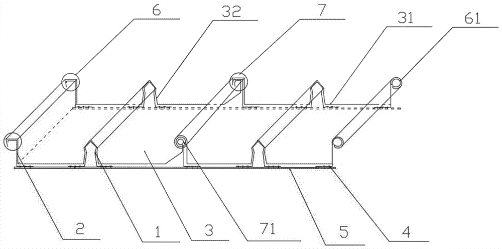 Roofing color steel tile hidden-type connecting device and construction method