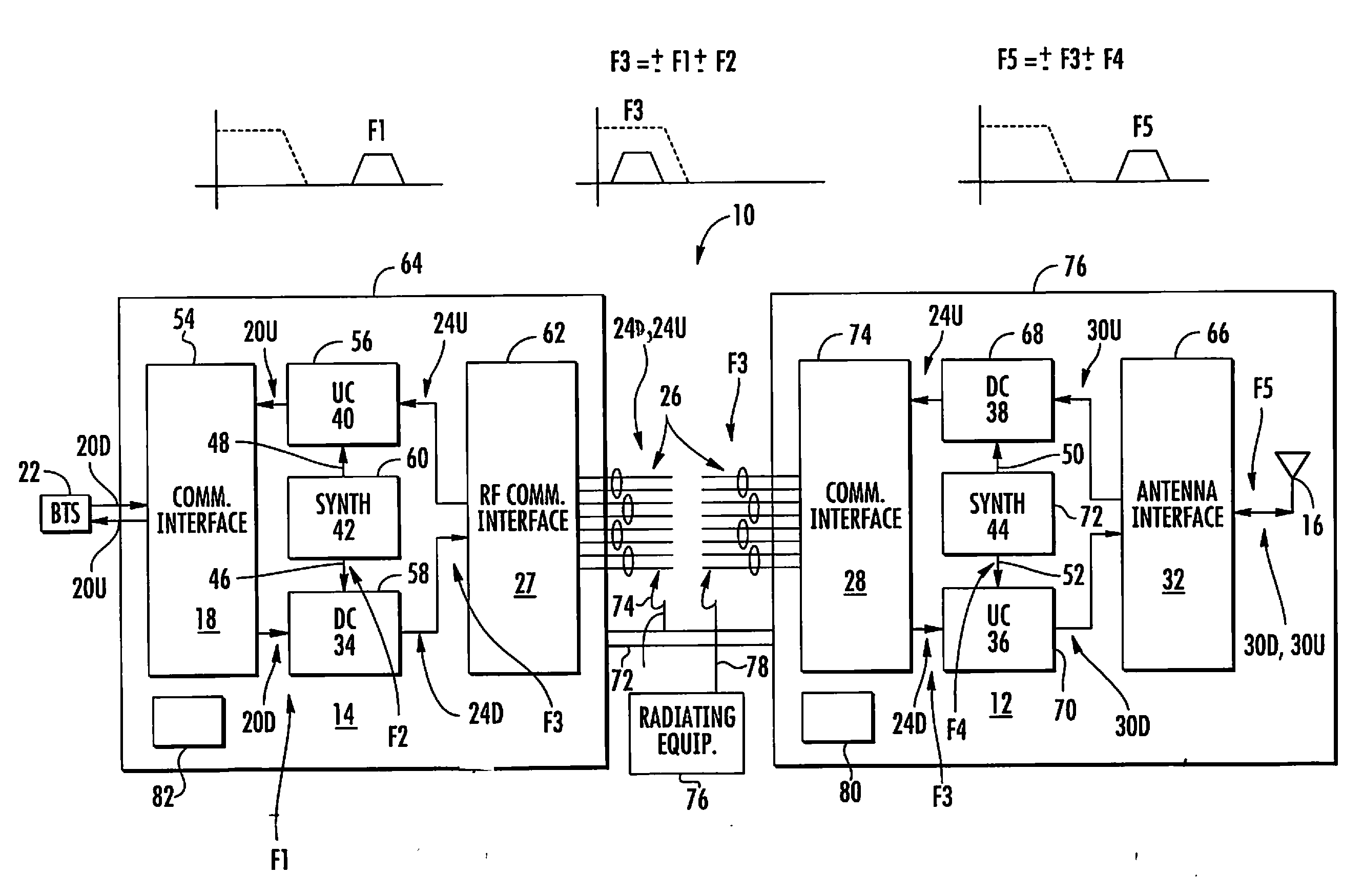 Determining noise levels in frequency band(s) in distributed antenna systems and adjusting frequency band(s) of communications signals in response, and related components, systems, and methods