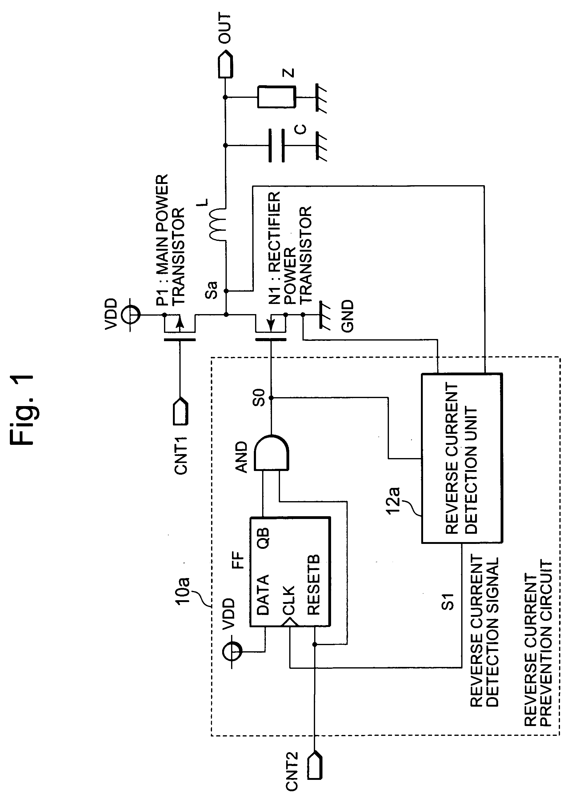 Switching regulator having reverse current detector