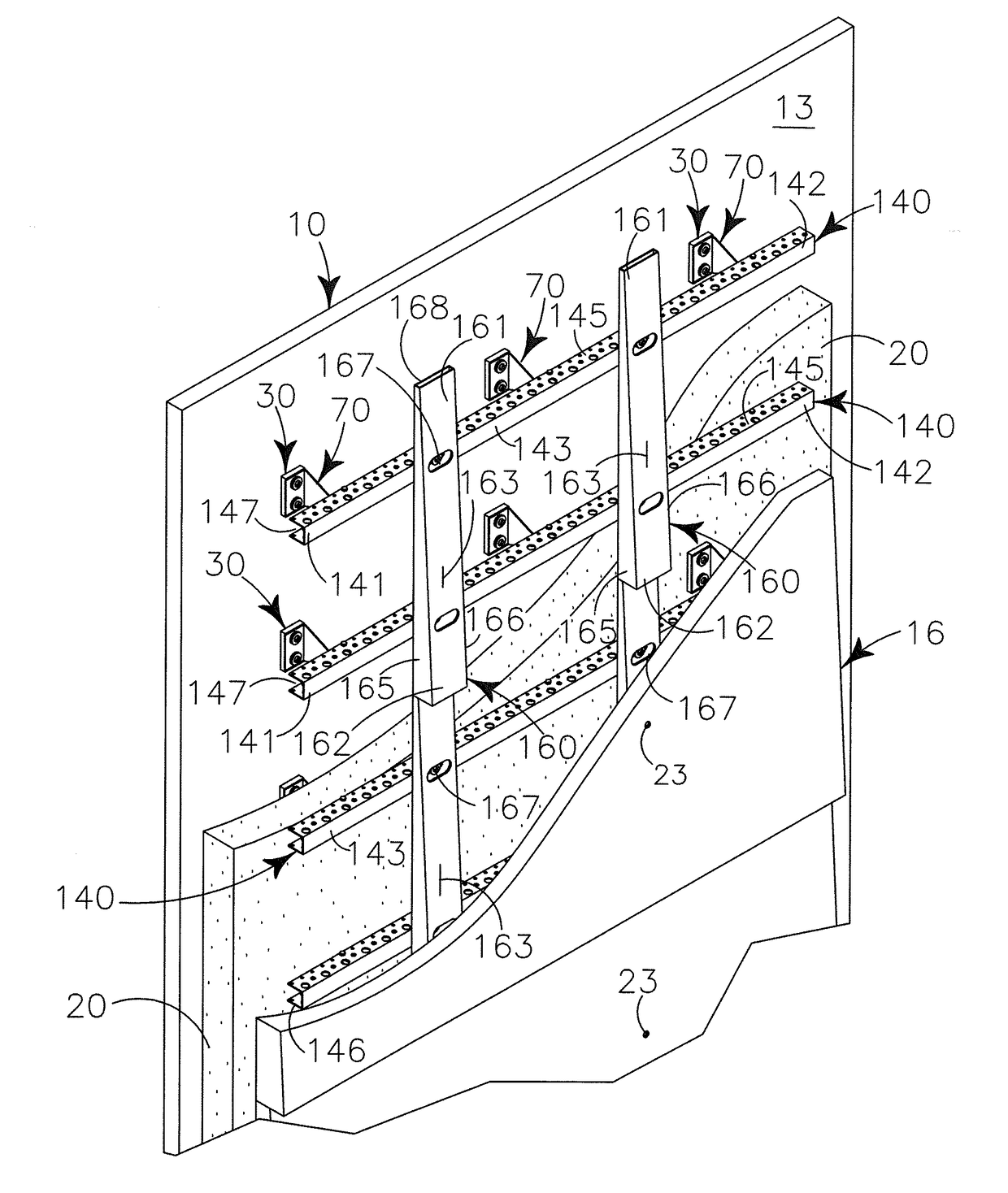 Modular system for continuously insulating exterior walls of a structure and securing exterior cladding to the structure