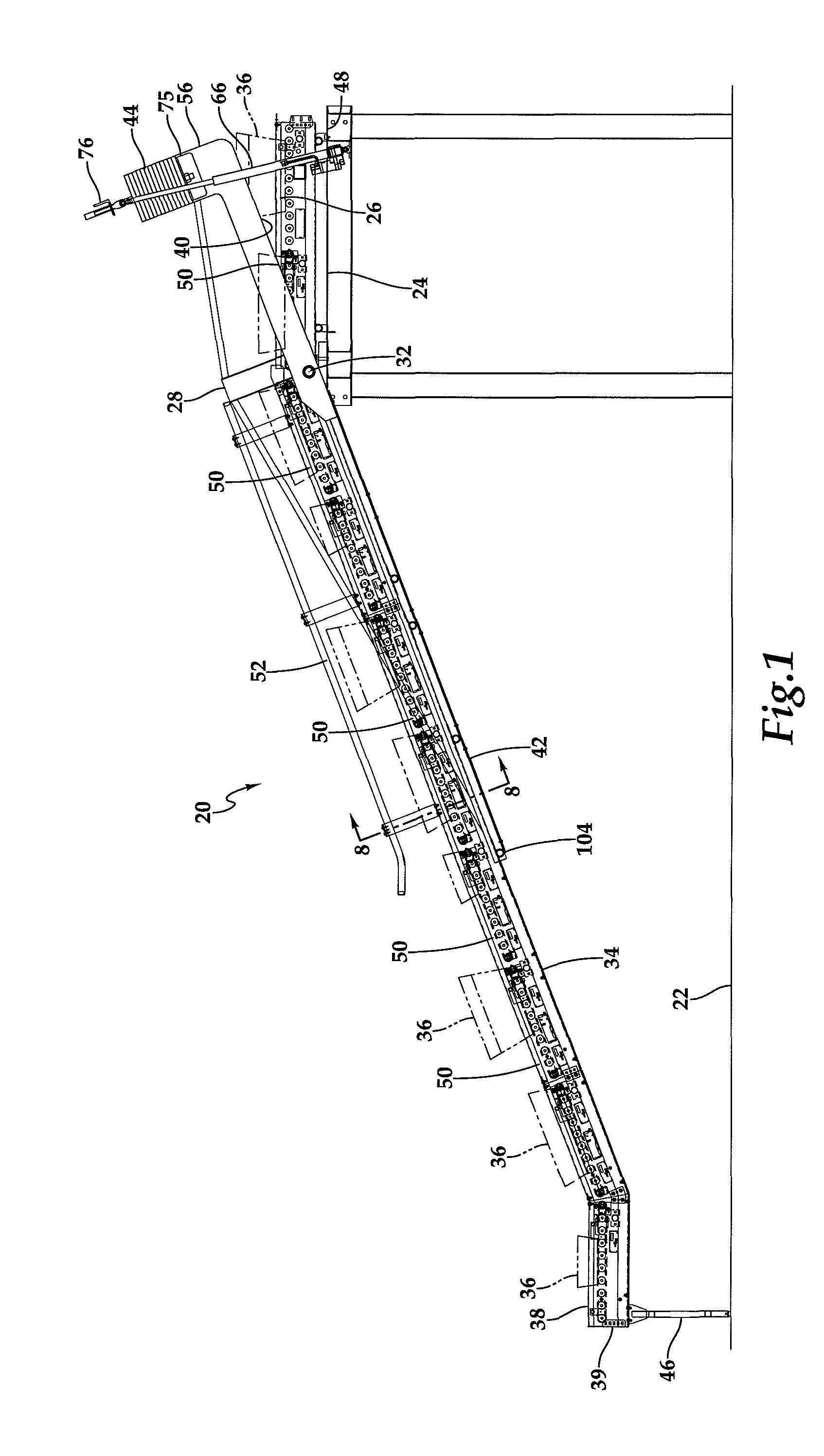 Counterbalanced elevating conveyor