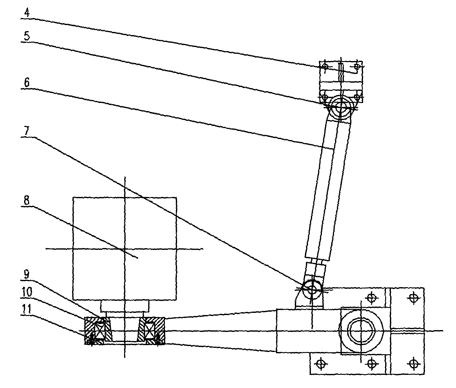 Hydraulic auxiliary support structure for recoiling machine