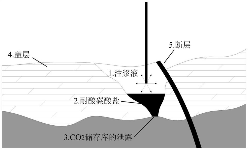 Chemical grouting fluid for repairing CO2 leakage of deep stratum and preparation method of chemical grouting fluid