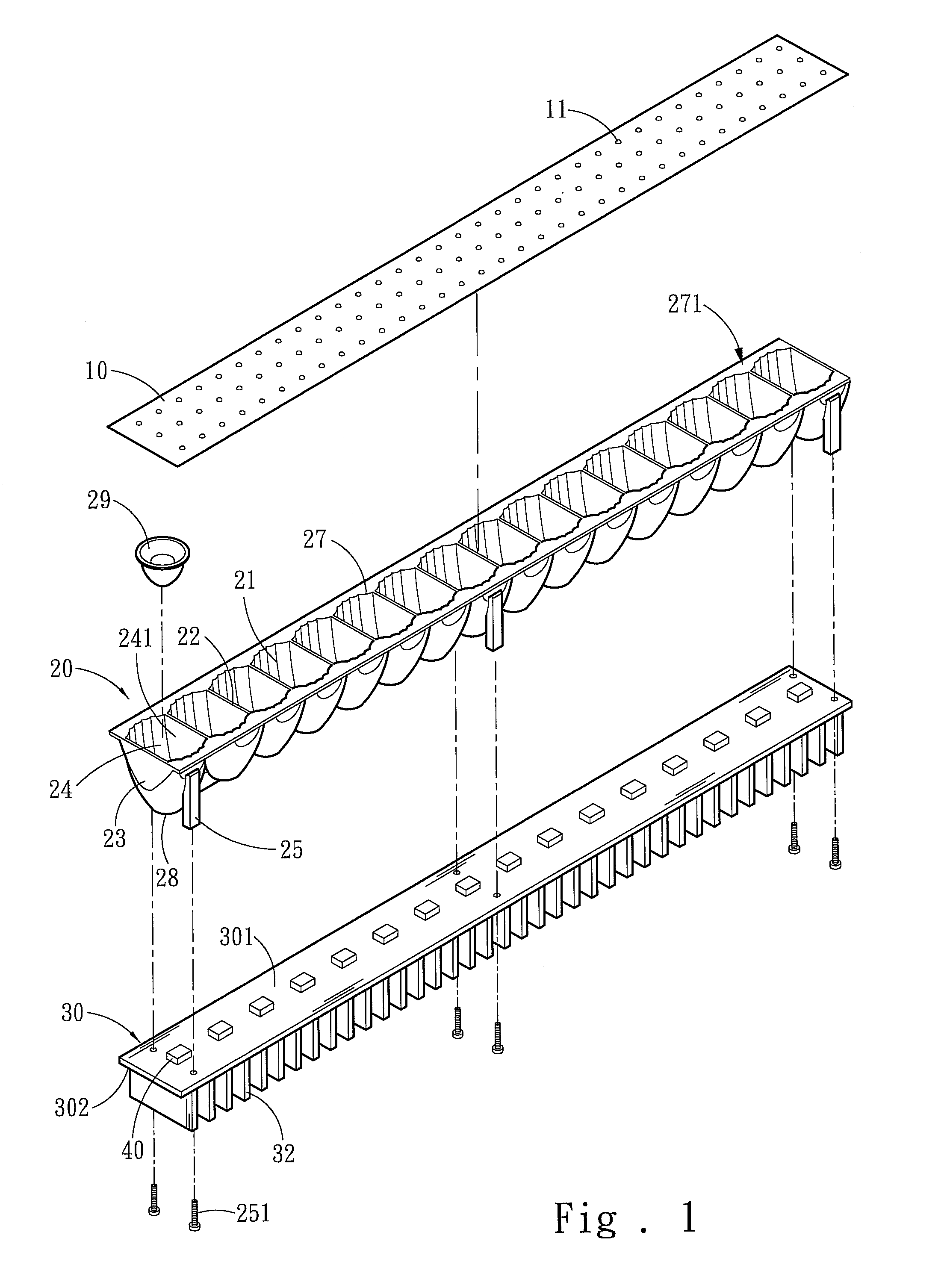 LED lamp set for enhancing illumination and eliminating ghost images