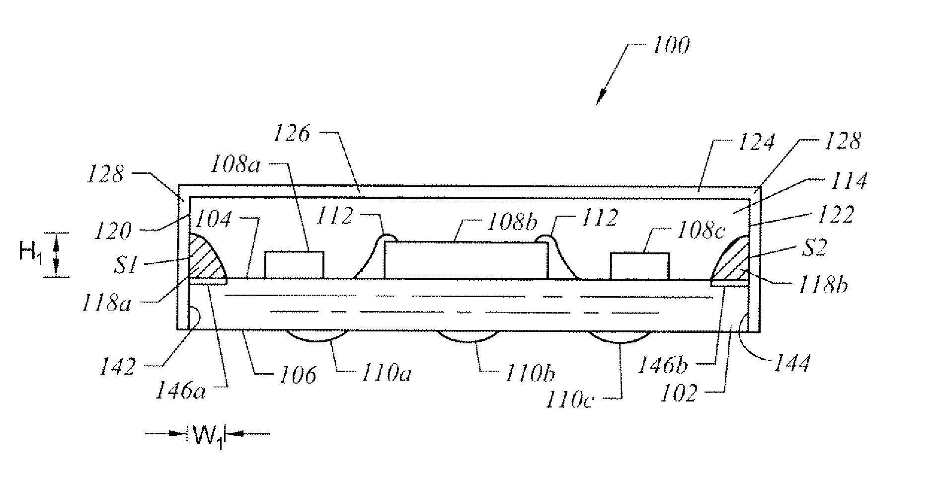 Semiconductor device packages with electromagnetic interference shielding