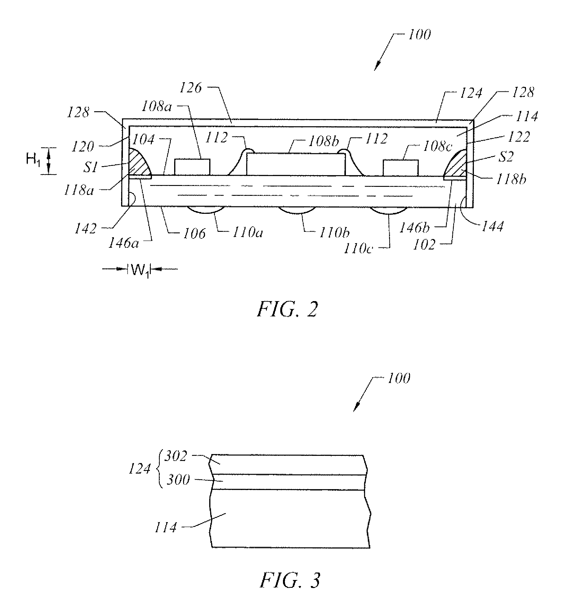 Semiconductor device packages with electromagnetic interference shielding