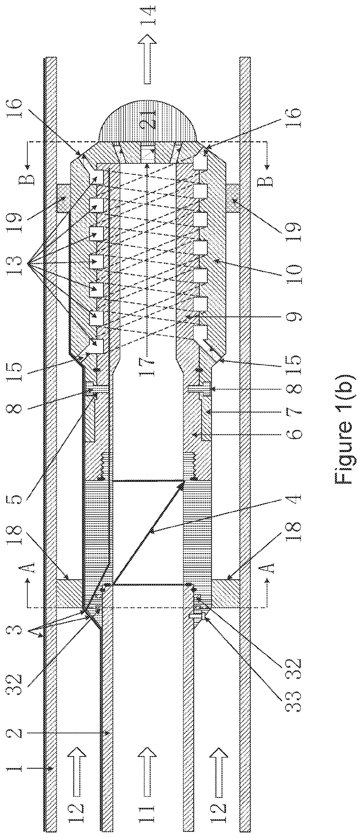 Nozzle and injection device for use in underground coal gasification process and method for operating injection device