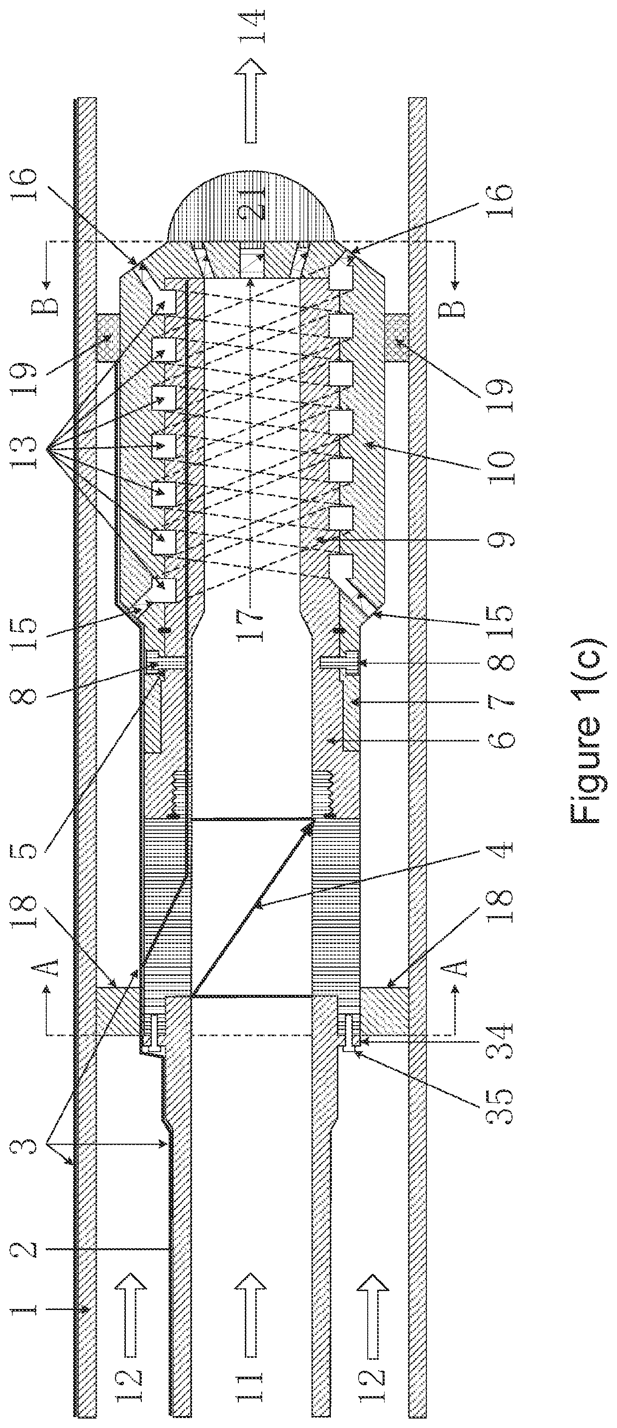 Nozzle and injection device for use in underground coal gasification process and method for operating injection device