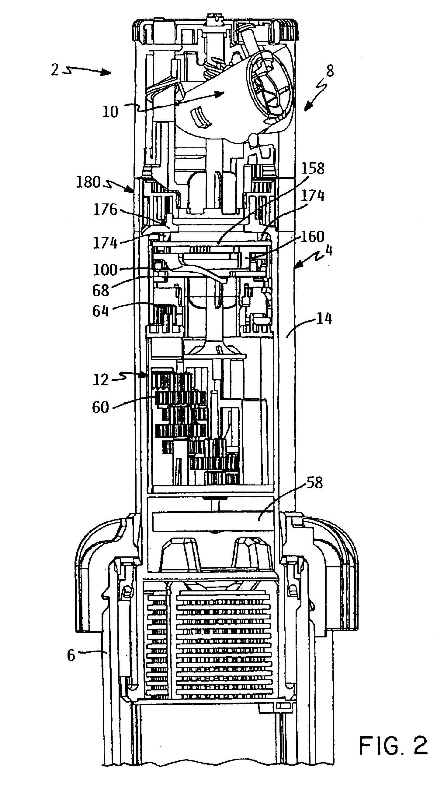 Rotary sprinkler with arc adjustment guide and flow-through shaft