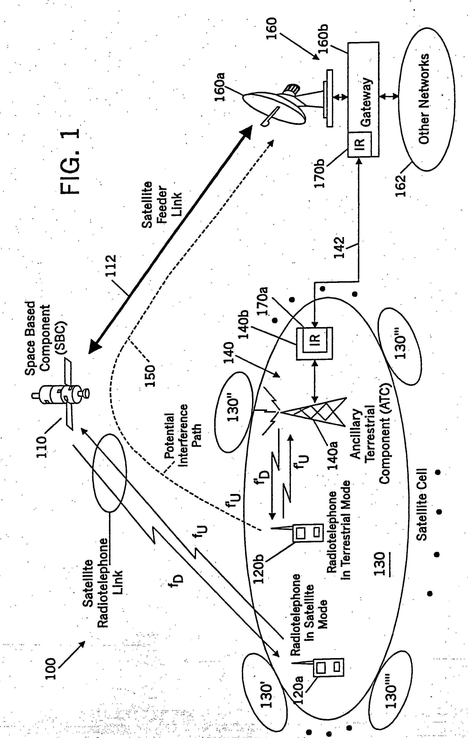 Space-based network architectures for satellite radiotelephone systems