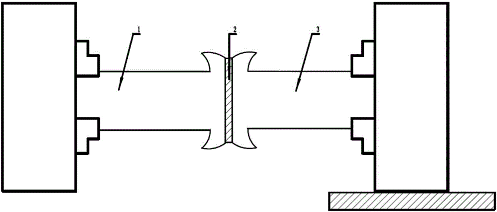 Aluminum copper dissimilar metal rotation friction welding method added with middle layer