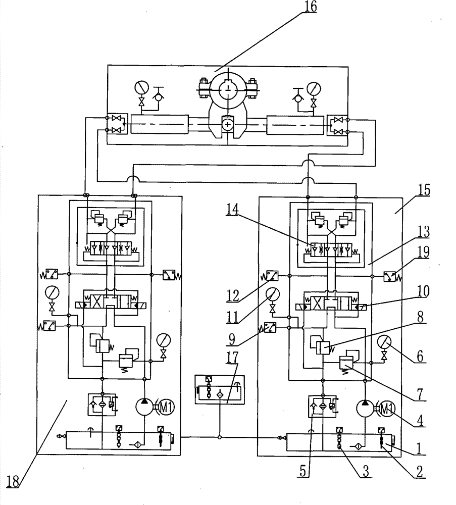 Main oil-passage no-pressure warning device of hydraulic system