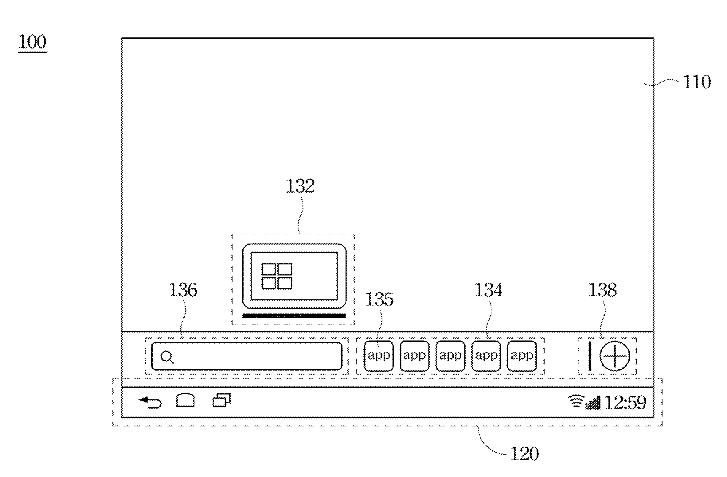 User interface, method for displaying the same and electrical device