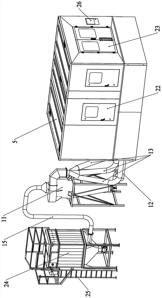 Automatic sand blasting and recycling device for industrial robot