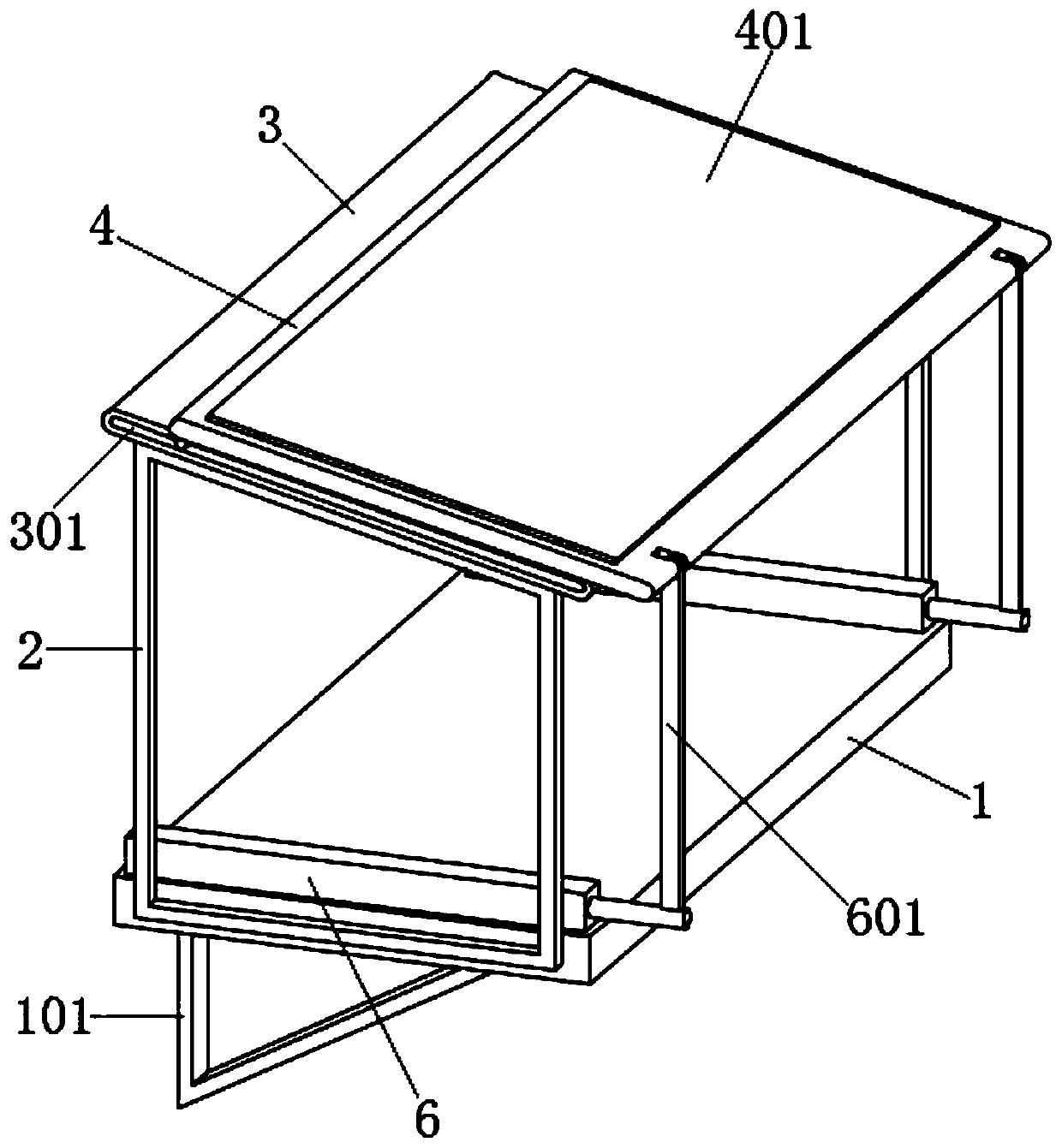 Building outer wall air conditioner outdoor unit rain sheltering device and control system thereof