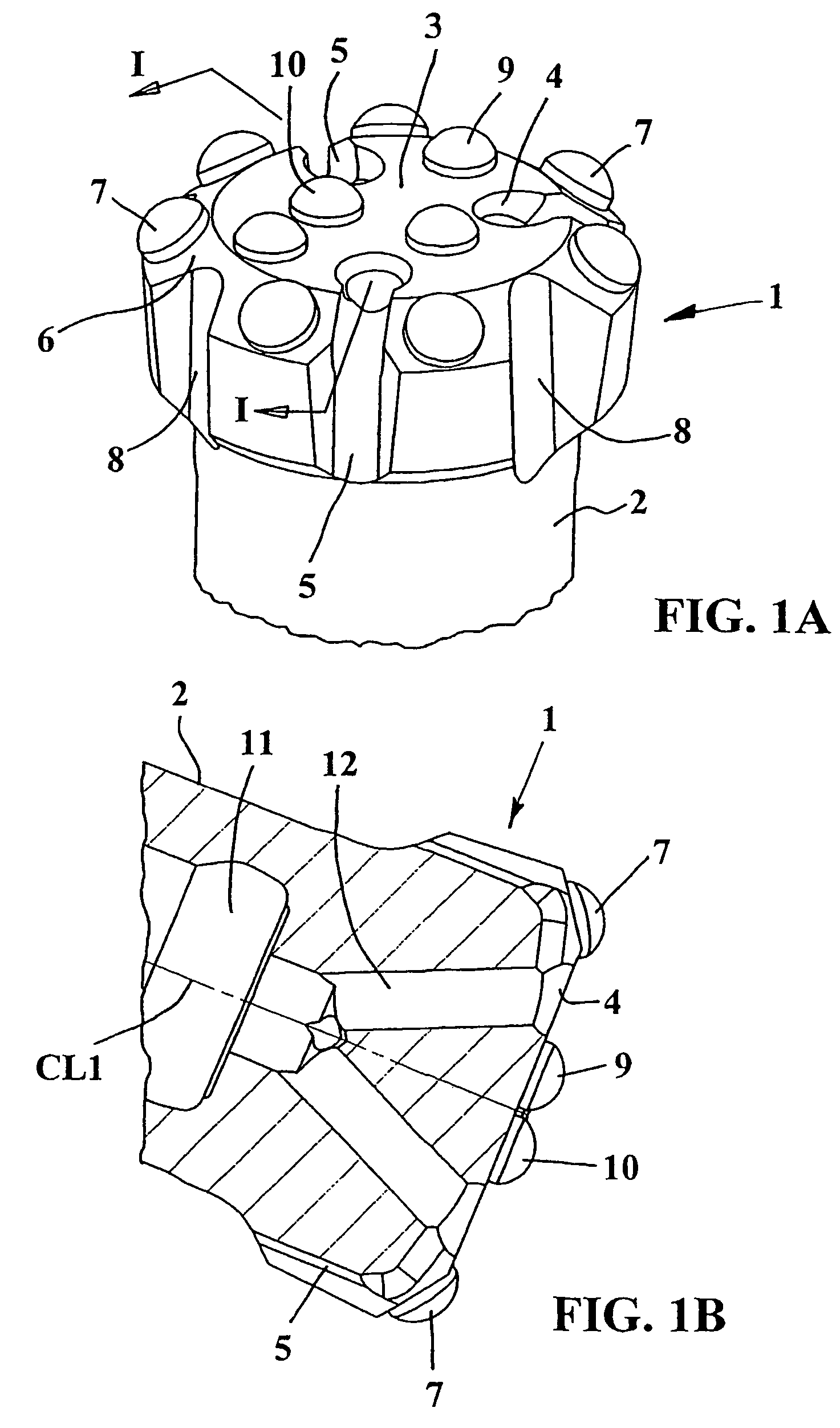 Percussion drill bit and a regrindable cemented carbide button therefor