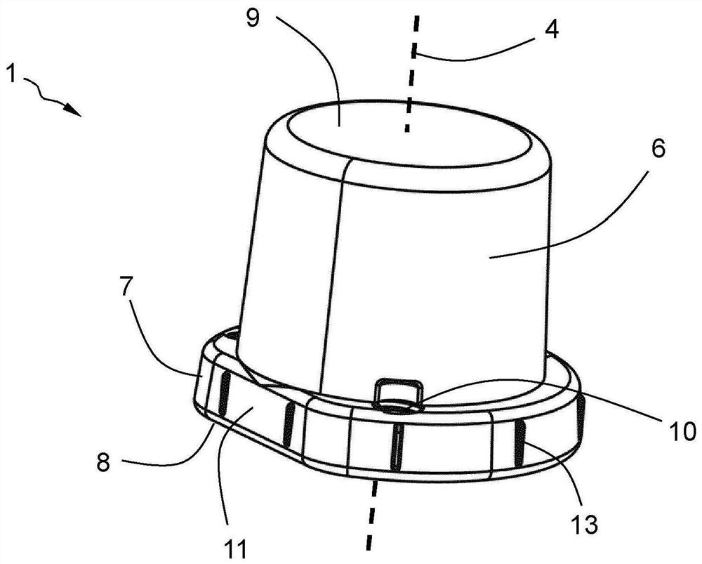 Capsule for protecting an electronic device inside a wear element of an earth moving machine