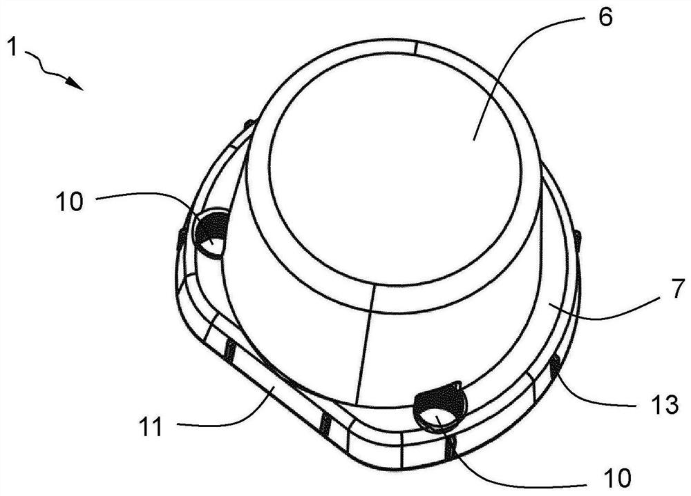 Capsule for protecting an electronic device inside a wear element of an earth moving machine