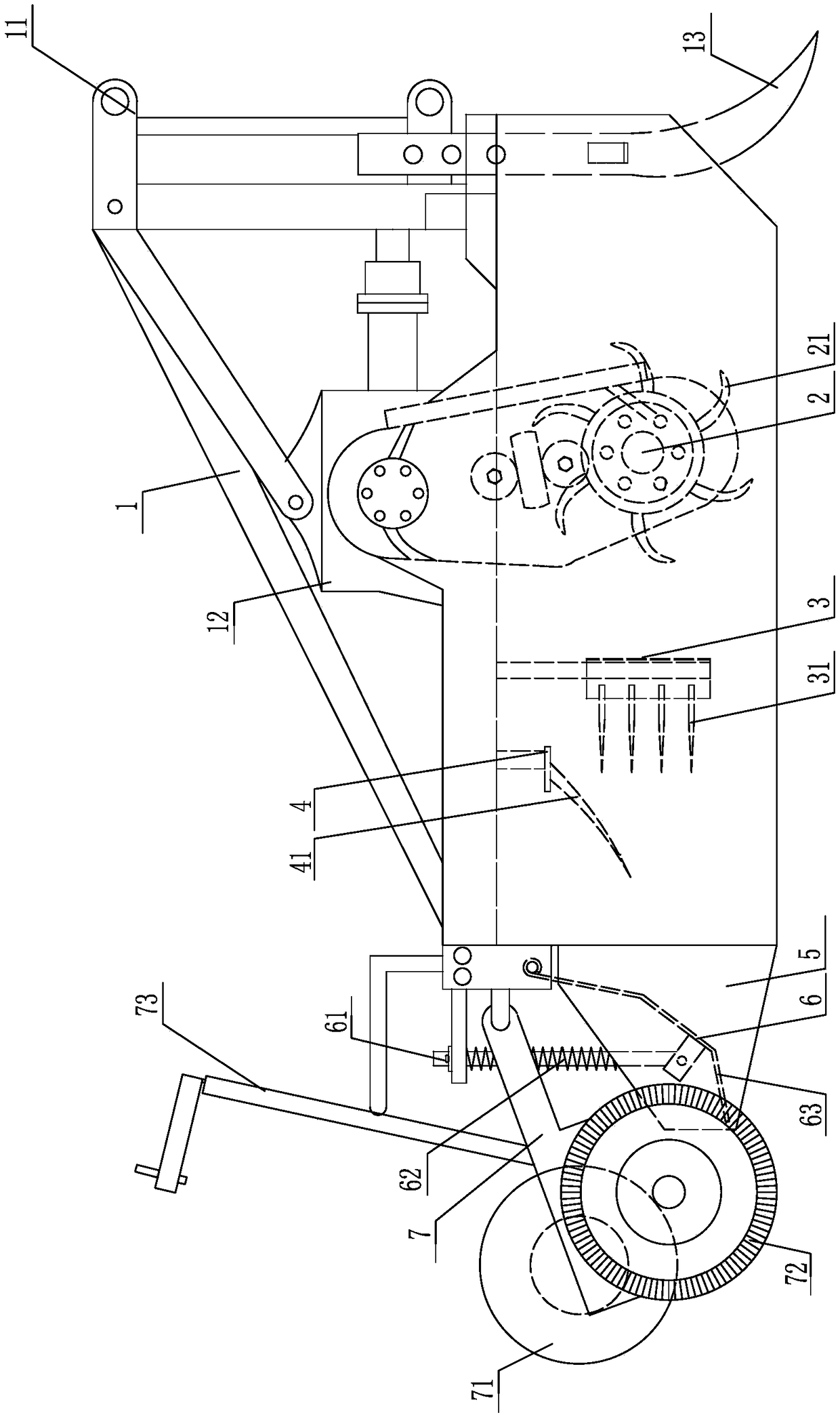 Saline-alkali soil fine tilling and leveling device