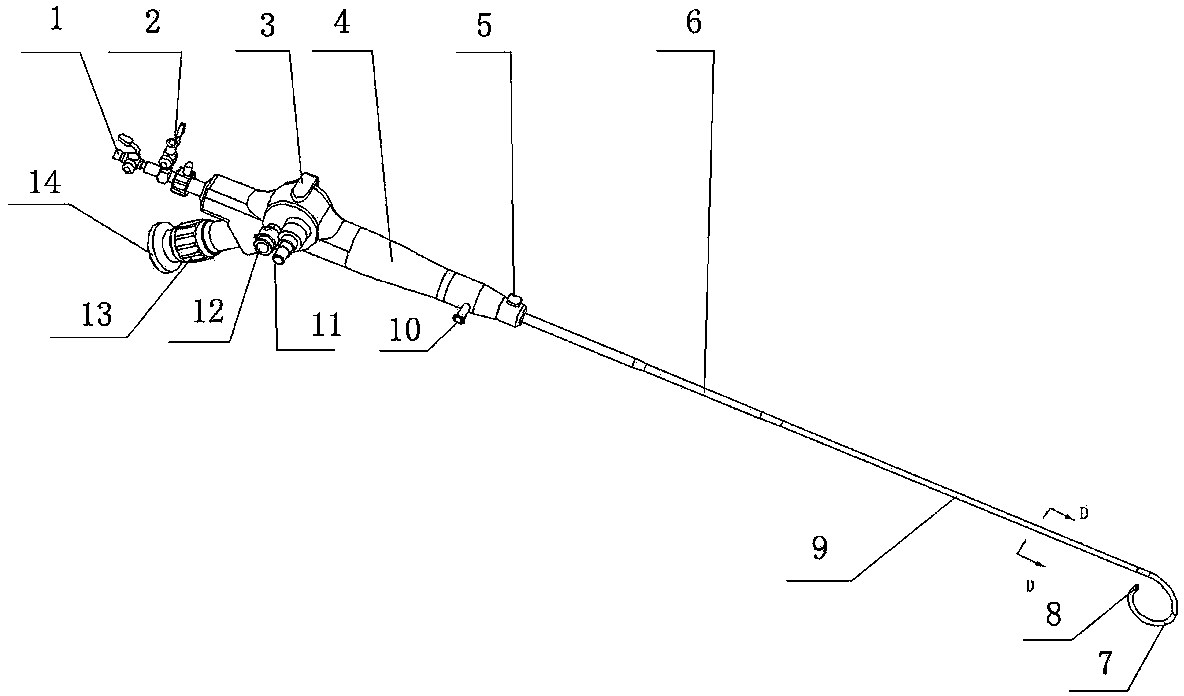 Ureter nephroscope with bendable head end