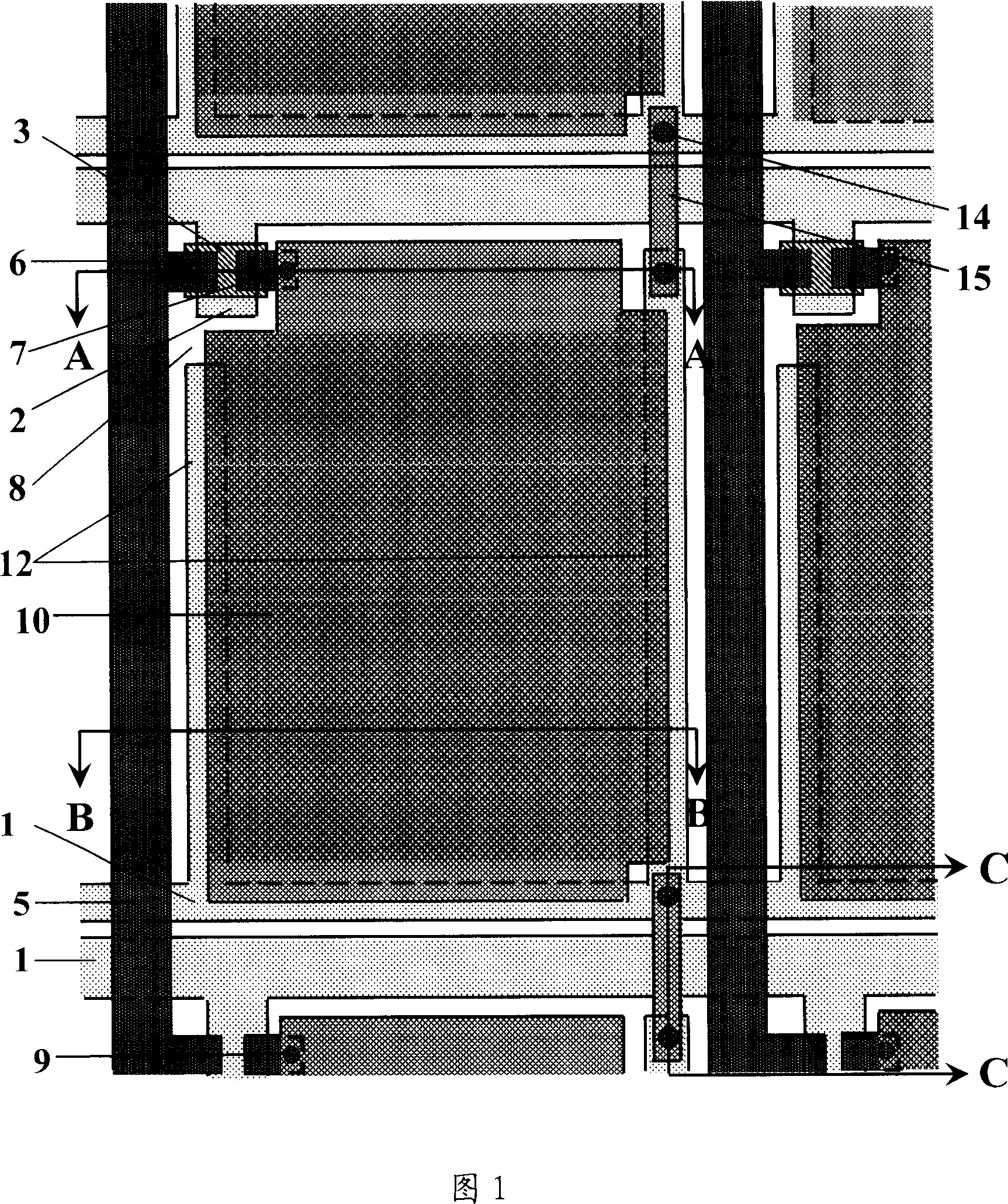 TET LCD array substrate structure and its producing method