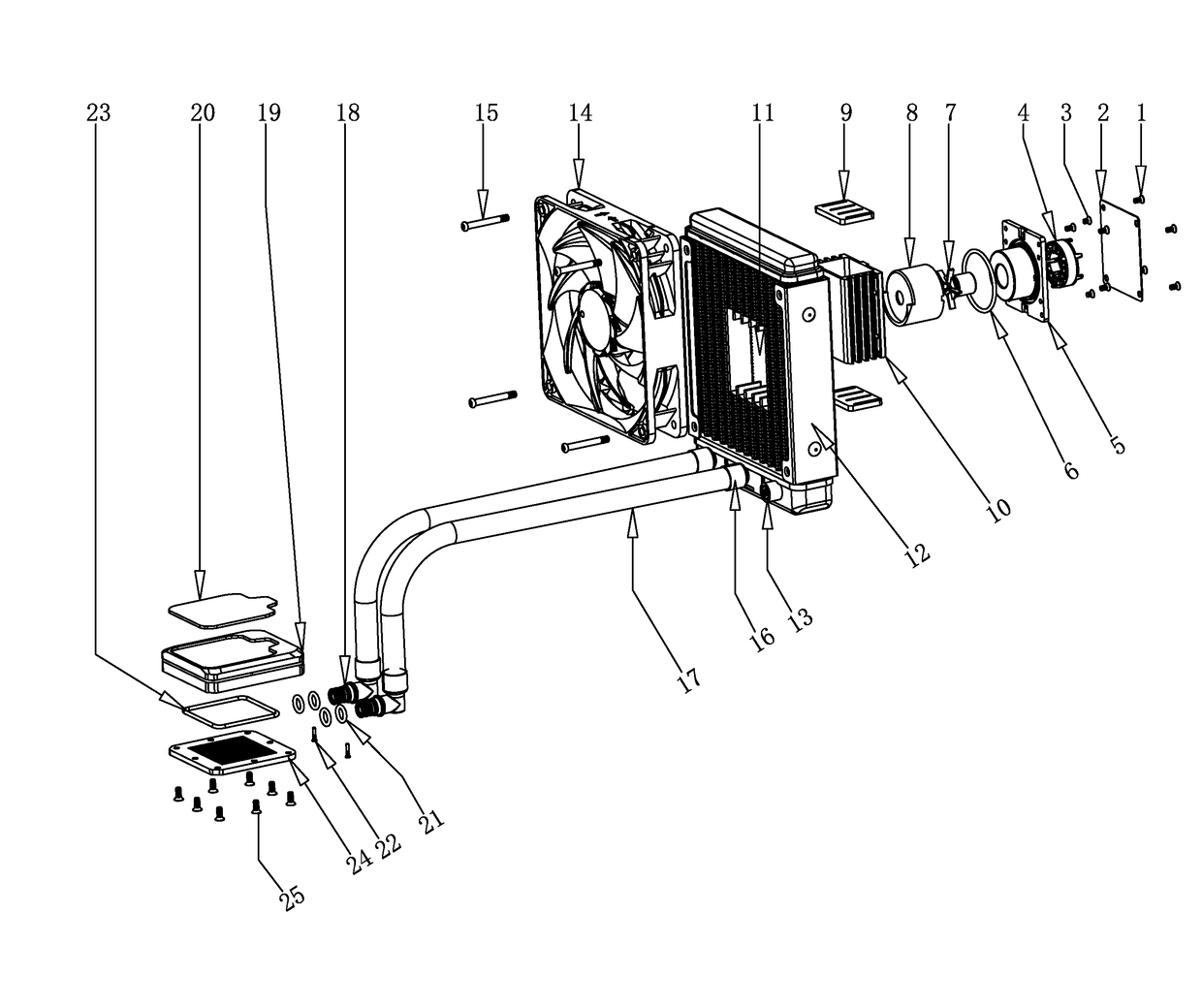 Liquid Cooling Radiation System and Liquid Radiator Thereof