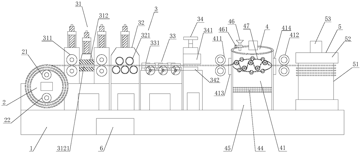 Uncoiling and wire drawing device