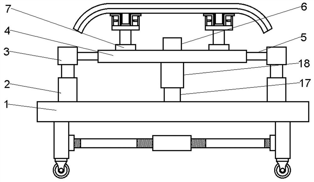 A supporting processing base that can be adjusted according to the size of the carbon skateboard