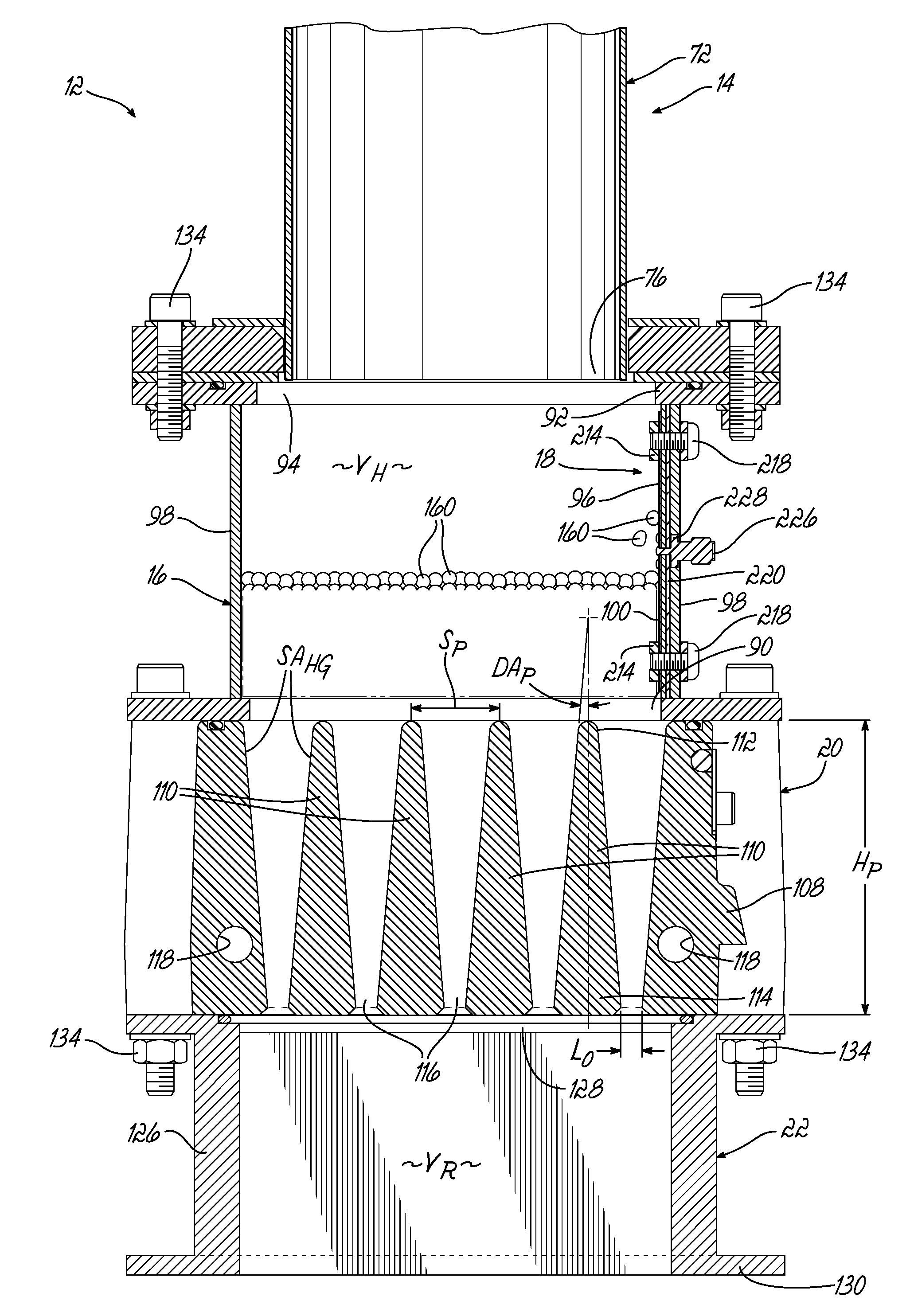 Adhesive dispensing device having optimized reservoir and capacitive level sensor