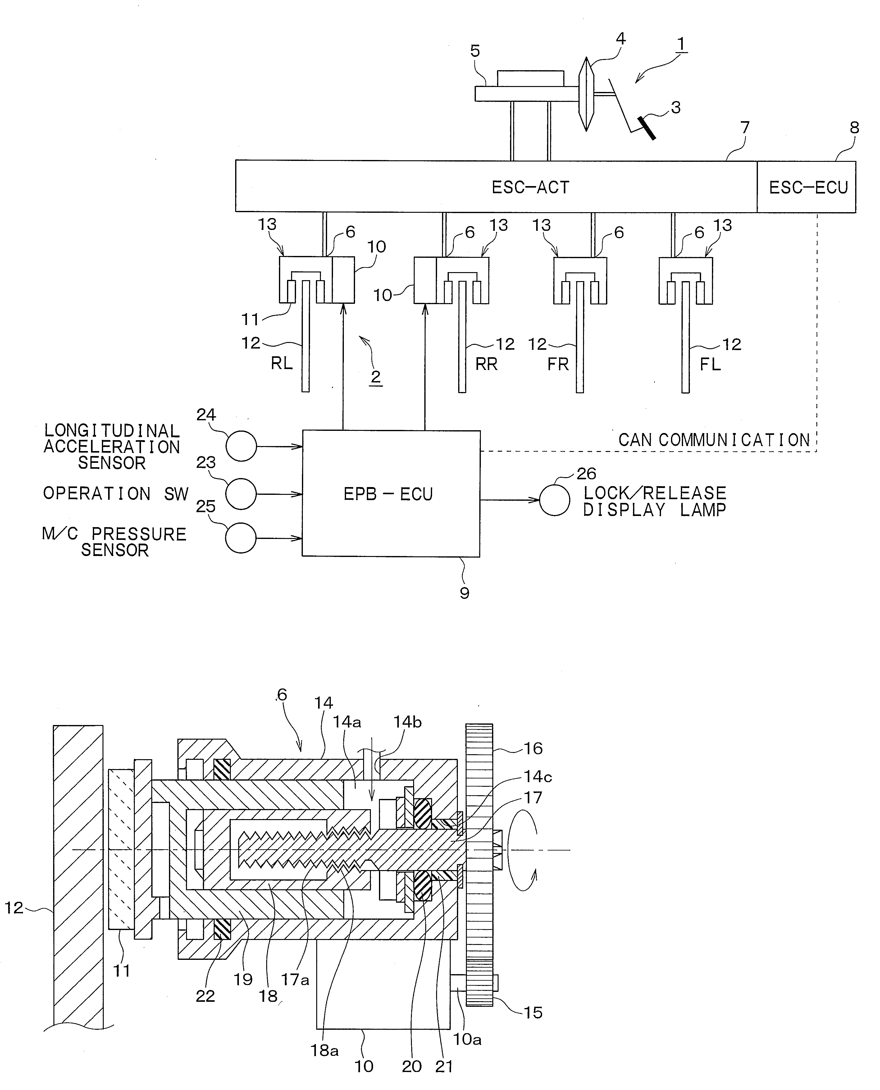 Parking brake control unit