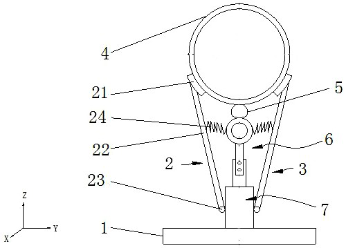 Pipe supports with three-dimensional vibration damping