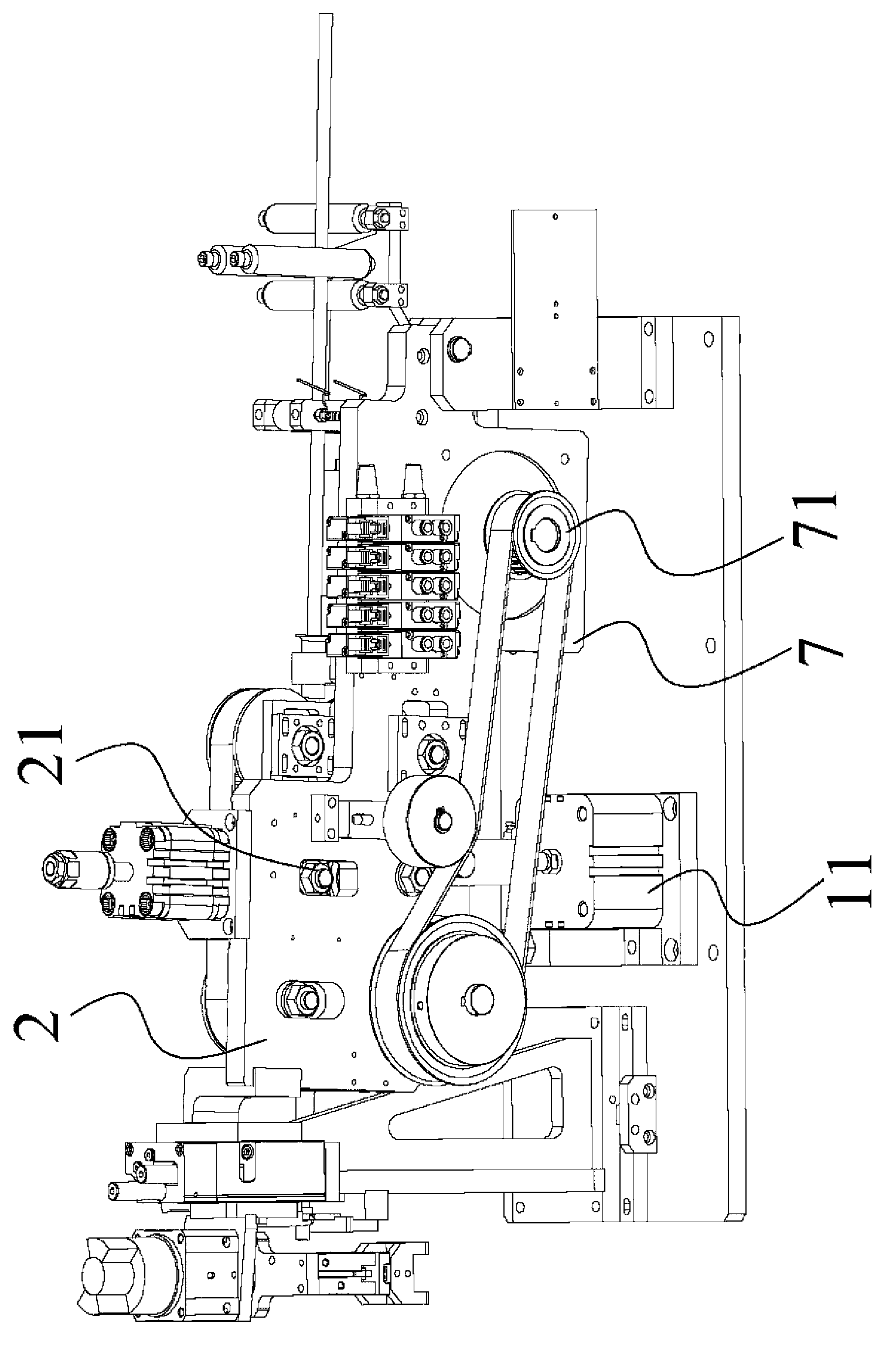 Cable feeding mechanism for three-core cable automatic terminal pressing machine