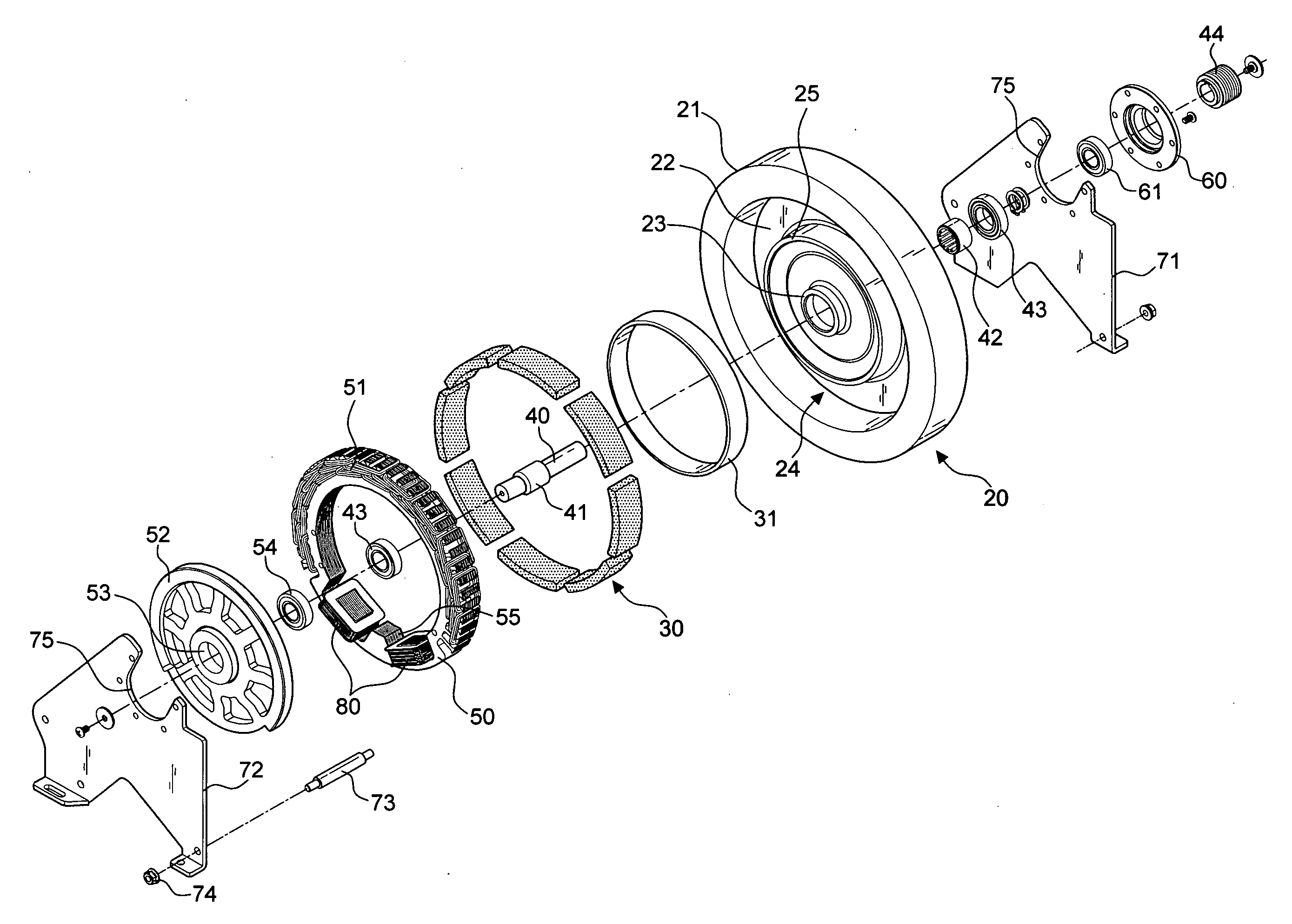 Combined generator with built-in eddy-current magnetic resistance