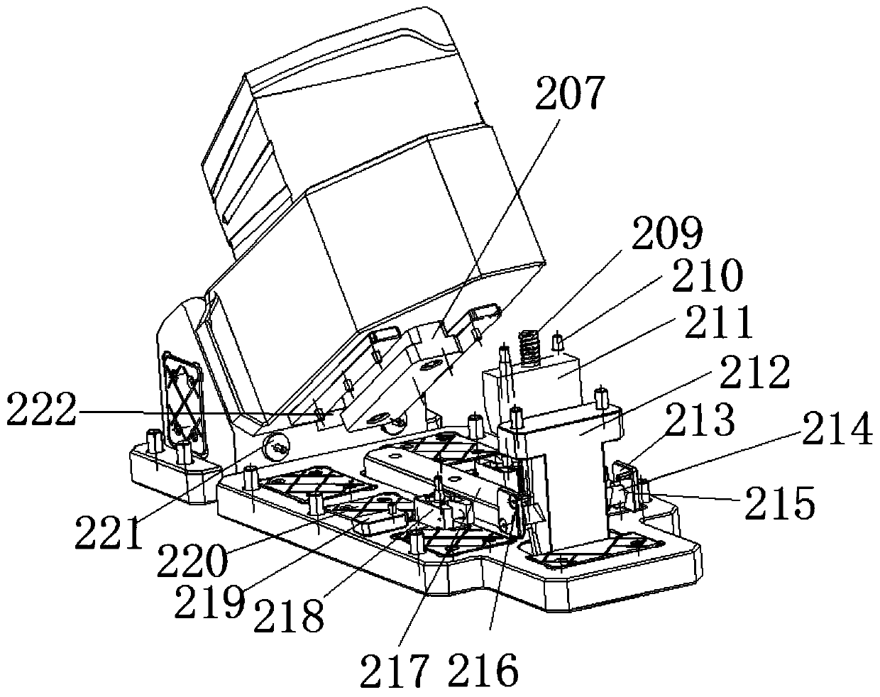 A self-locking slider structure for two-color molding