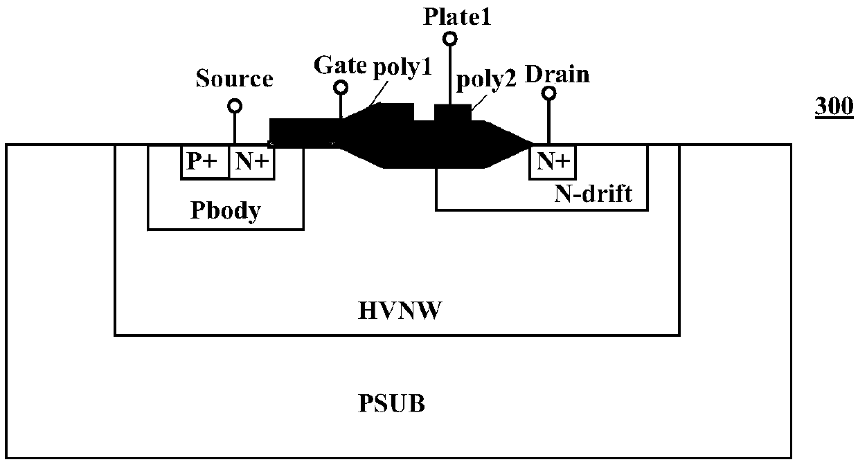 Laterally diffused metal oxide semiconductor structure and method for forming same