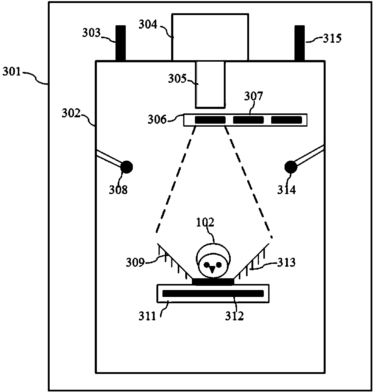 Autofluorescent fault molecular imaging equipment compatible with magnetic resonance