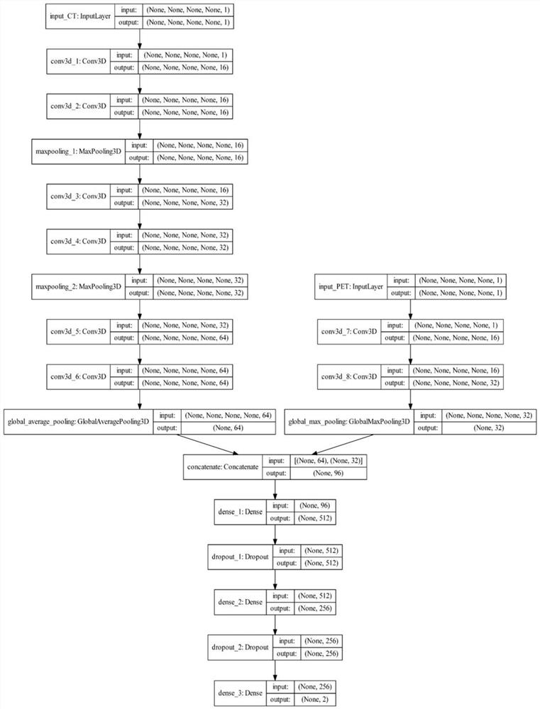 Ground glass nodule benign and malignant classification method based on two-way three-dimensional convolutional neural network