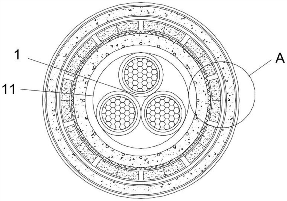 A shock-resistant armored military cable